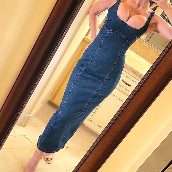 Cotton:On Dark Denim Tank-Style Maxi Dress, Sz 0 - Picture 3 of 16